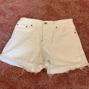 White Levi shorts